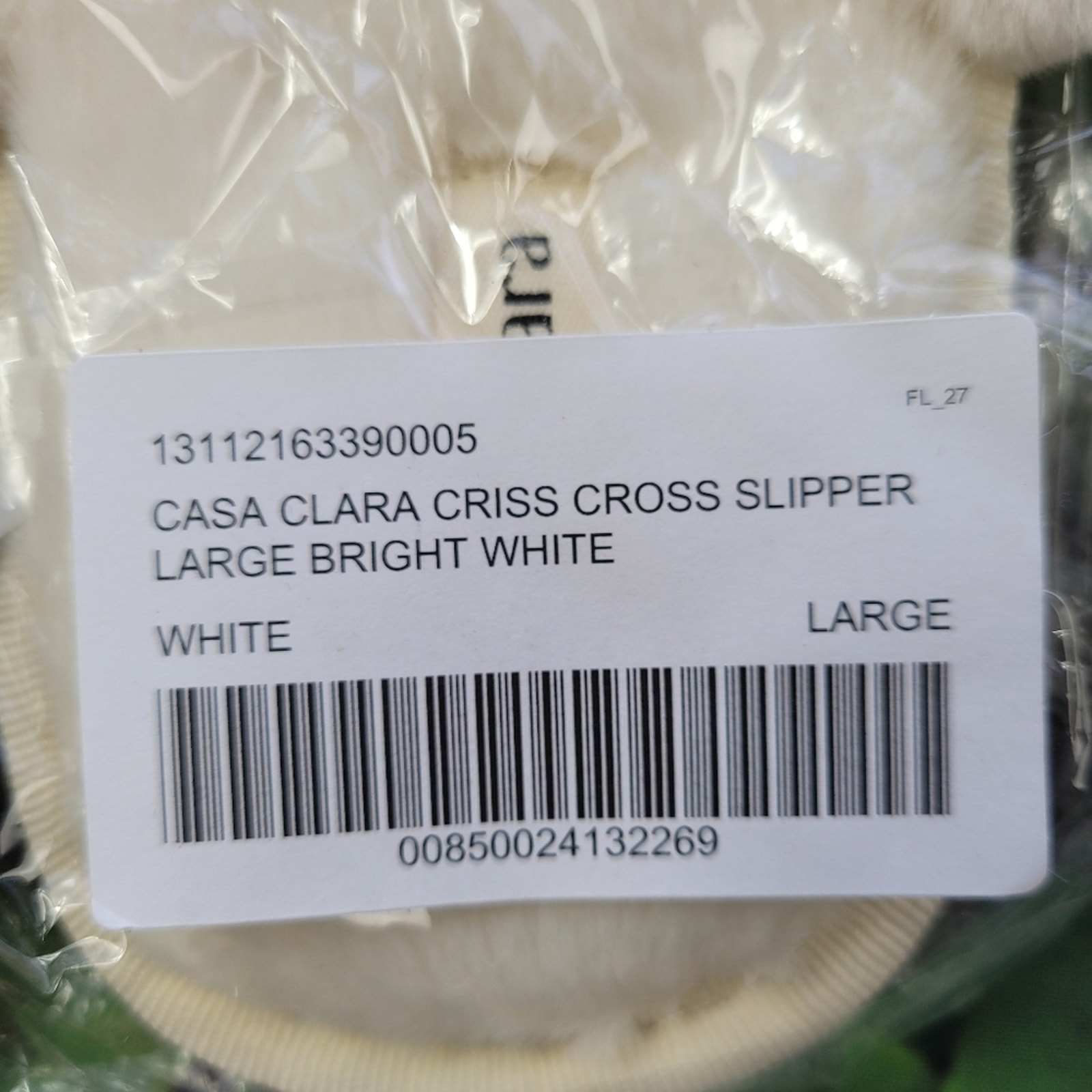 Nwt Casa Clara Ava White Criss Cross Faux Fur Slipper Size Large (40-41) — image 6 of 8